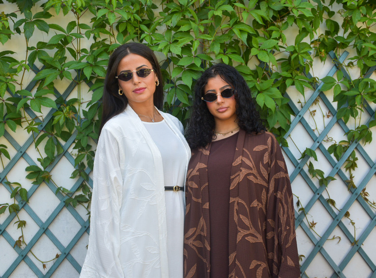 Robe Débardeur & Kimono Feuillage Blanc