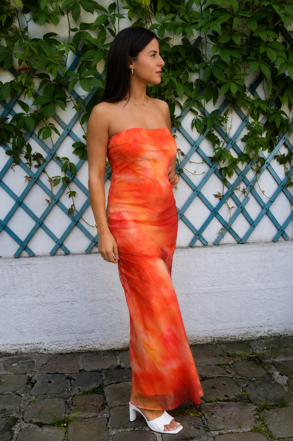 Robe longue Sunshine avec étole assortie