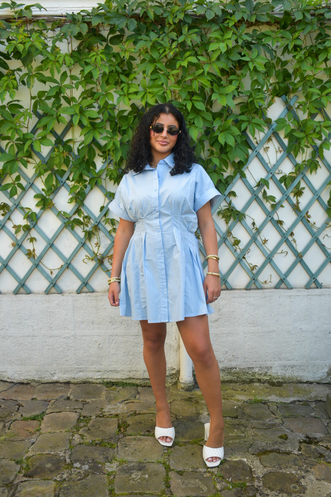 Robe Chemise Bleu Ciel