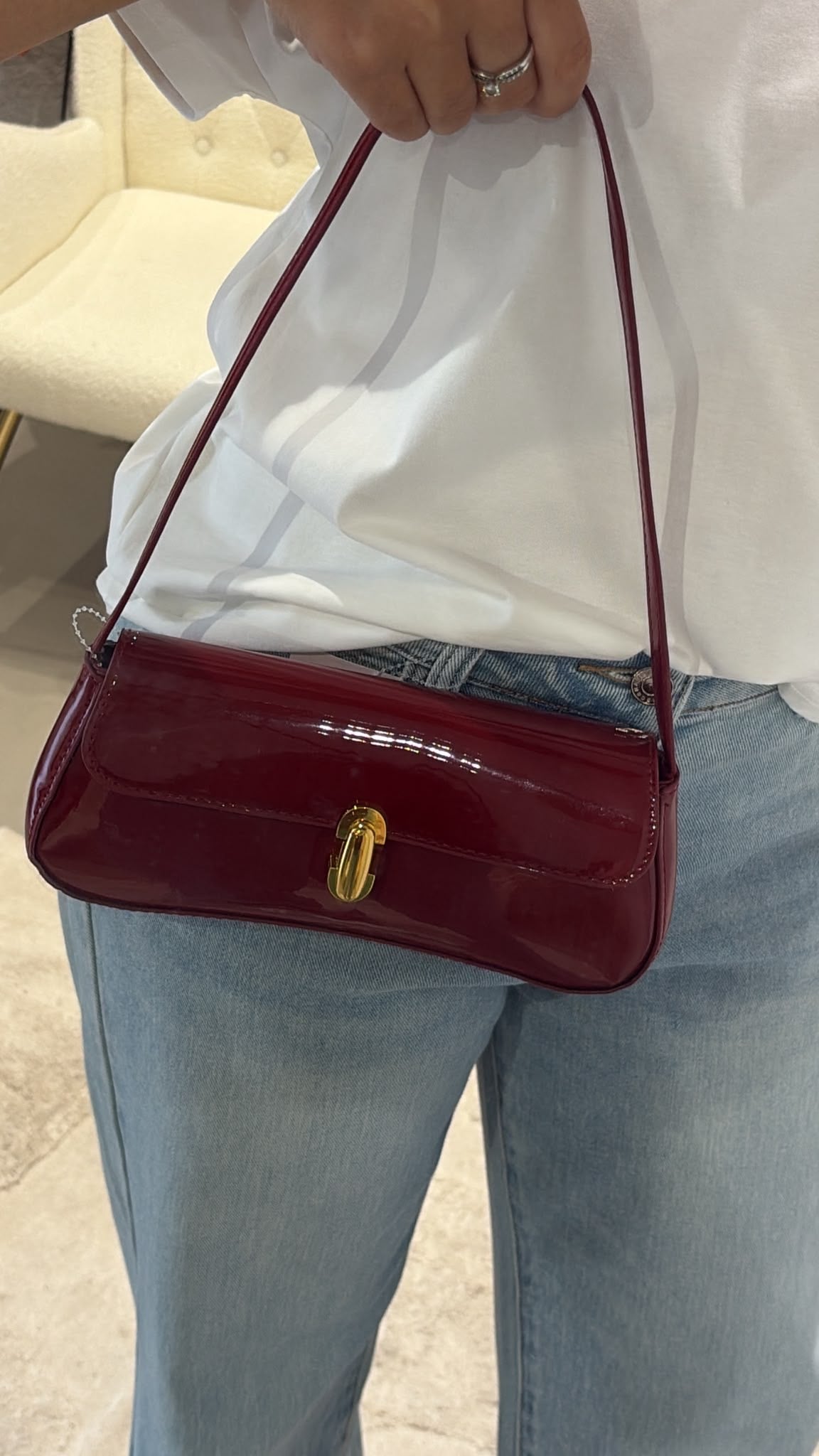 Sac Éléa Bordeaux Verni