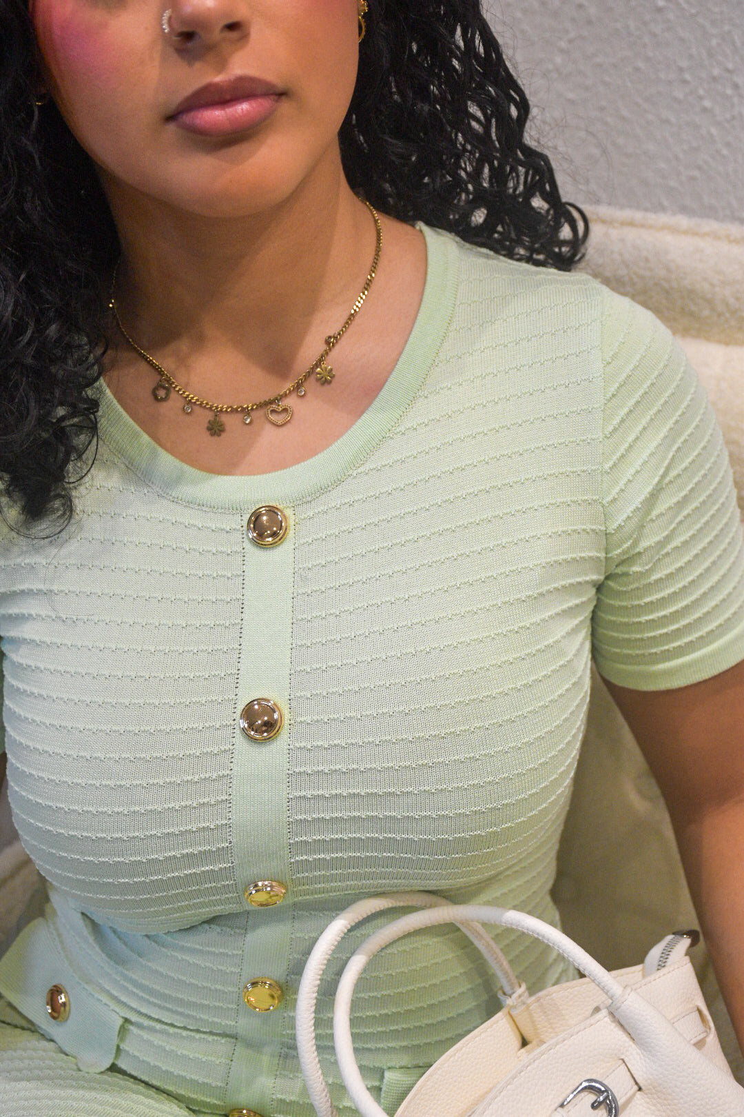 Robe Maille Menthe Élégance