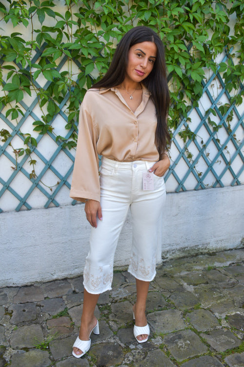 Chemise Satinée Beige Champagne