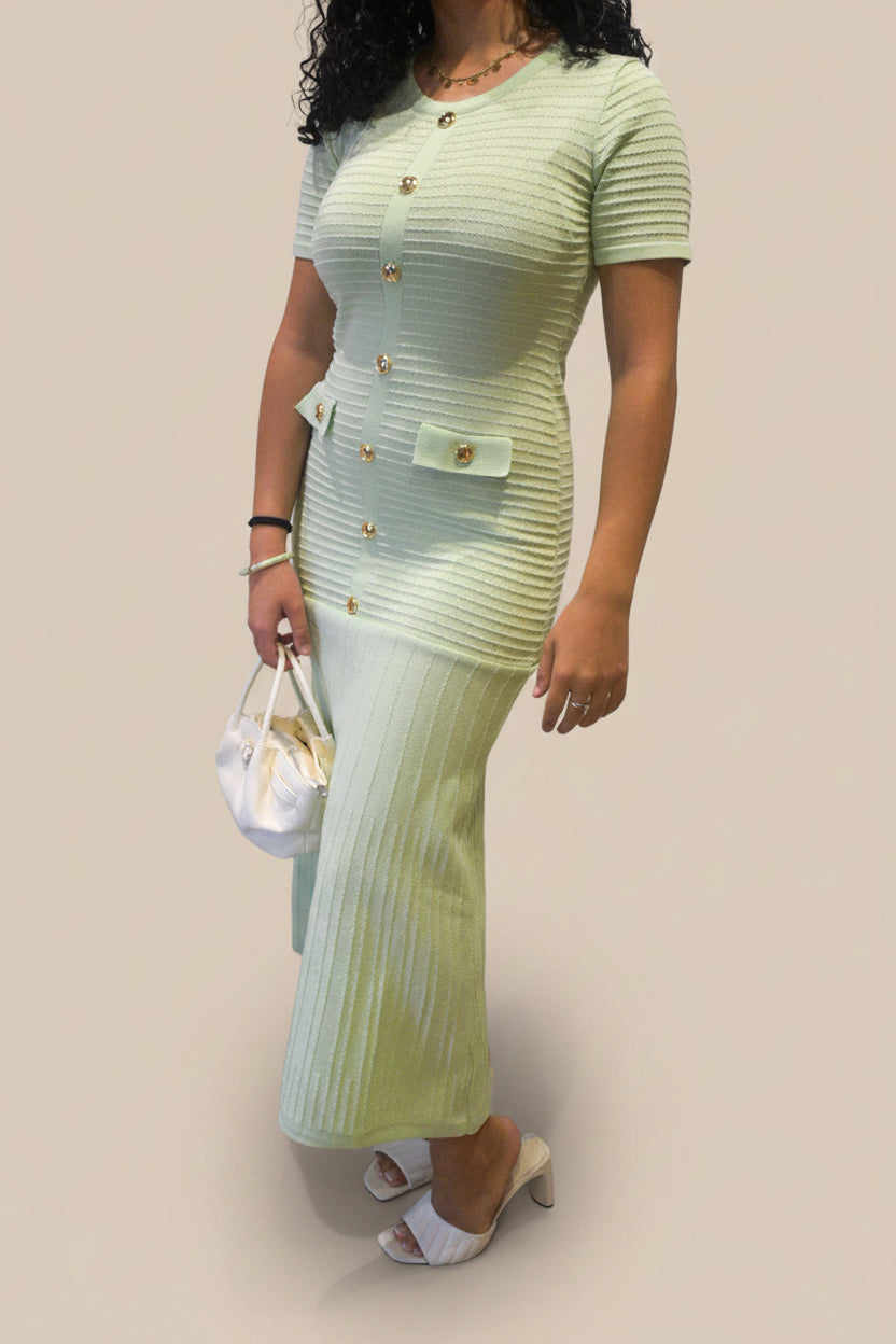 Robe Maille Menthe Élégance